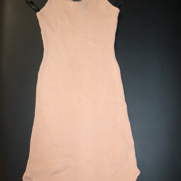 TAN RIBBED DRESS - Picture 2 of 3